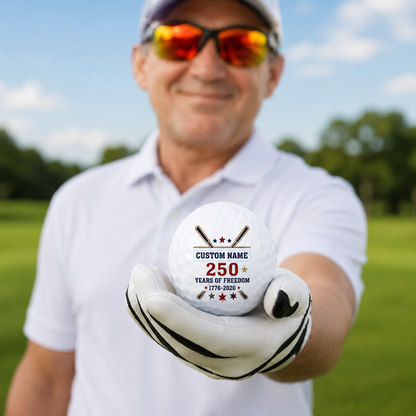 Personalized America 250 Golf Ball Set with Custom Name – 250 Years Of Freedom Gift For Golf Lovers