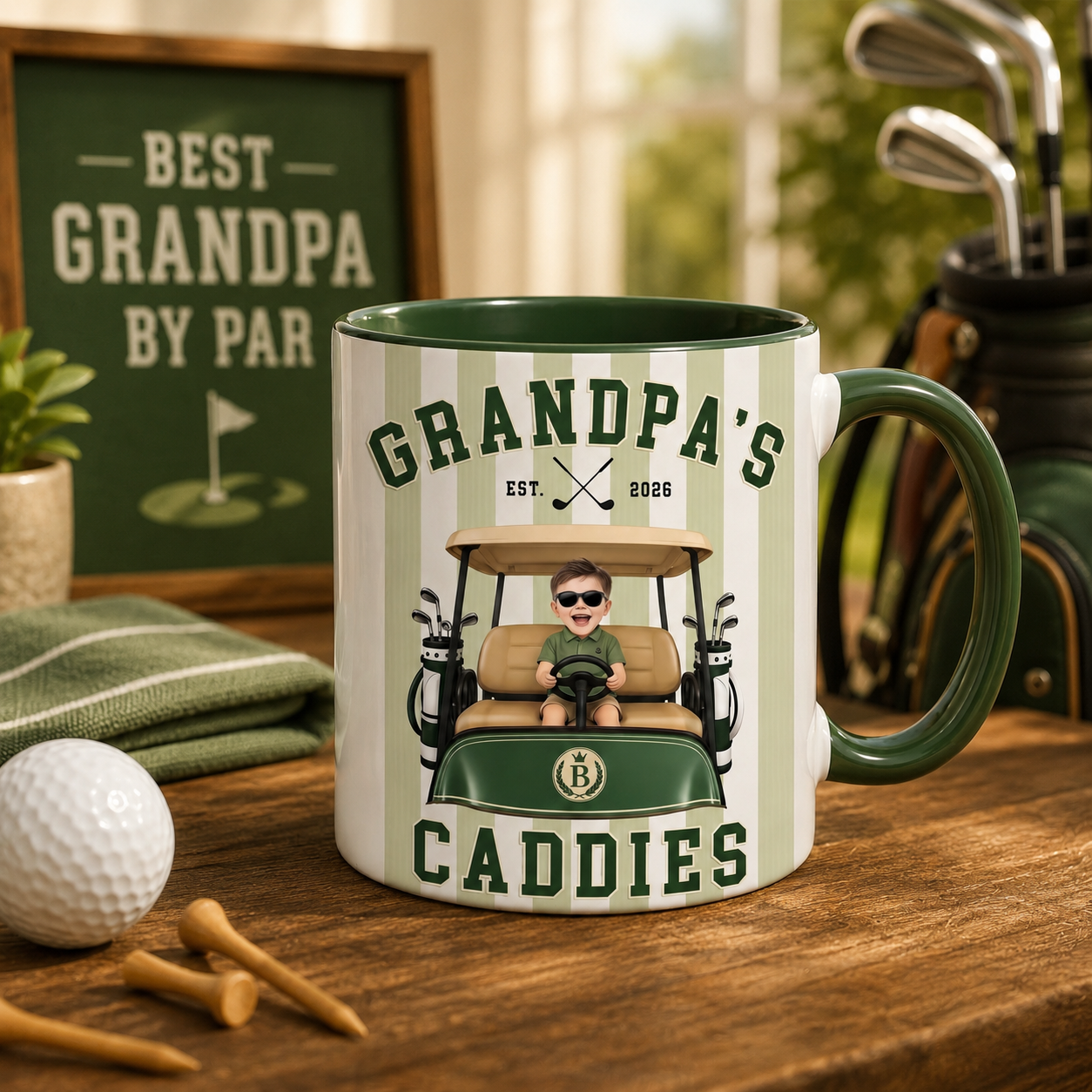 Personalized Grandpa’s Caddies Golf Mug, Custom Grandpa Gift, Golf Lover Coffee Mug, Custom Fathers Day Golf Gift, Golf Grandpa Accessories