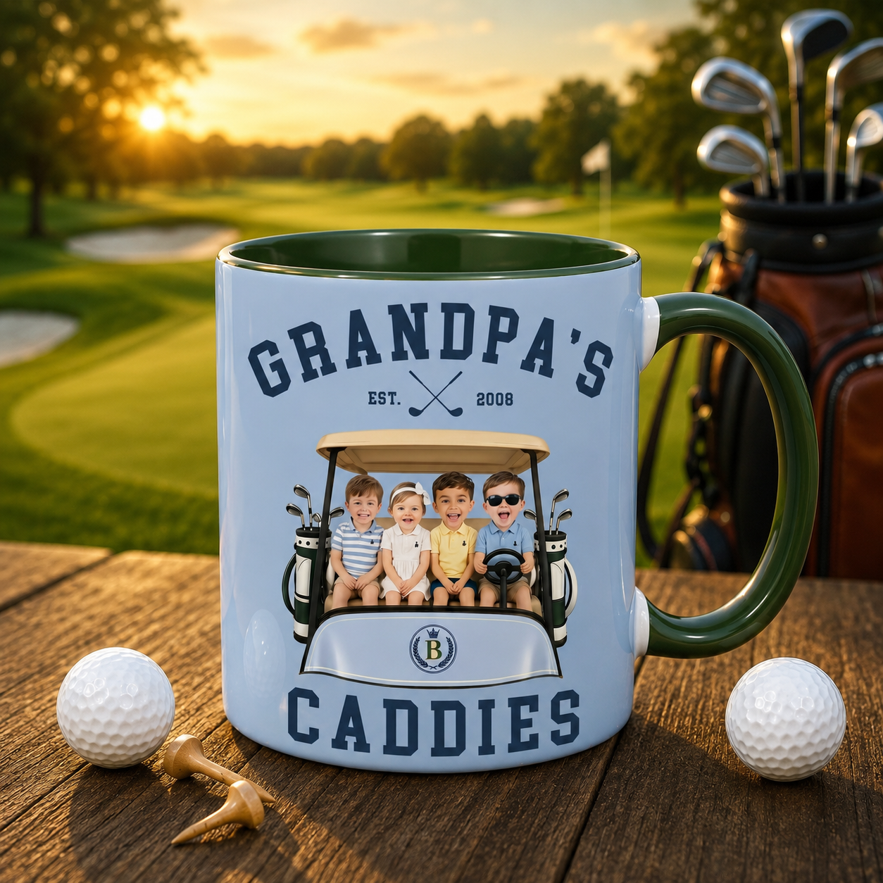 Personalized Grandpa’s Caddies Golf Mug, Custom Grandpa Gift, Golf Lover Coffee Mug, Custom Fathers Day Golf Gift, Golf Grandpa Accessories
