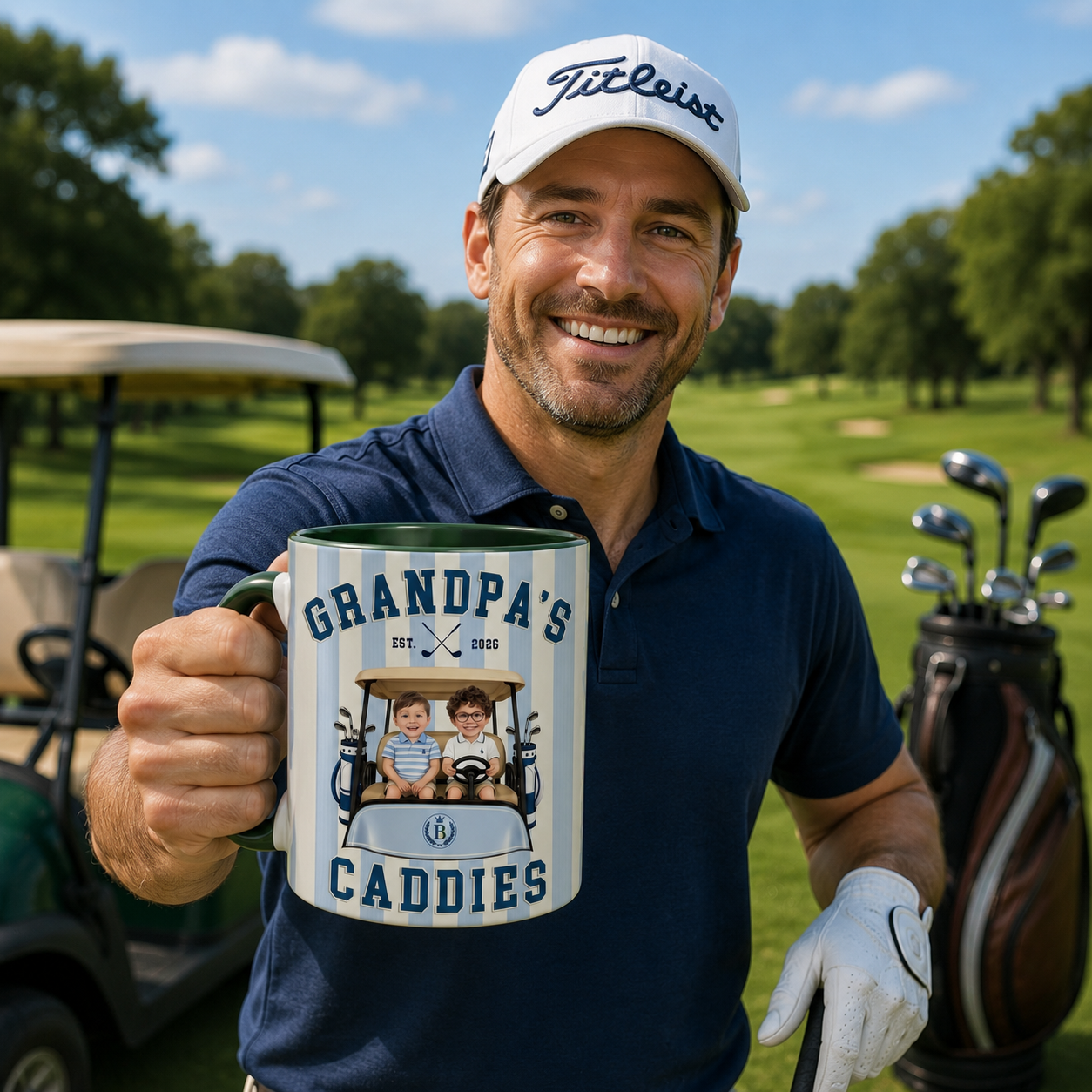 Personalized Grandpa’s Caddies Golf Mug, Custom Grandpa Gift, Golf Lover Coffee Mug, Custom Fathers Day Golf Gift, Golf Grandpa Accessories