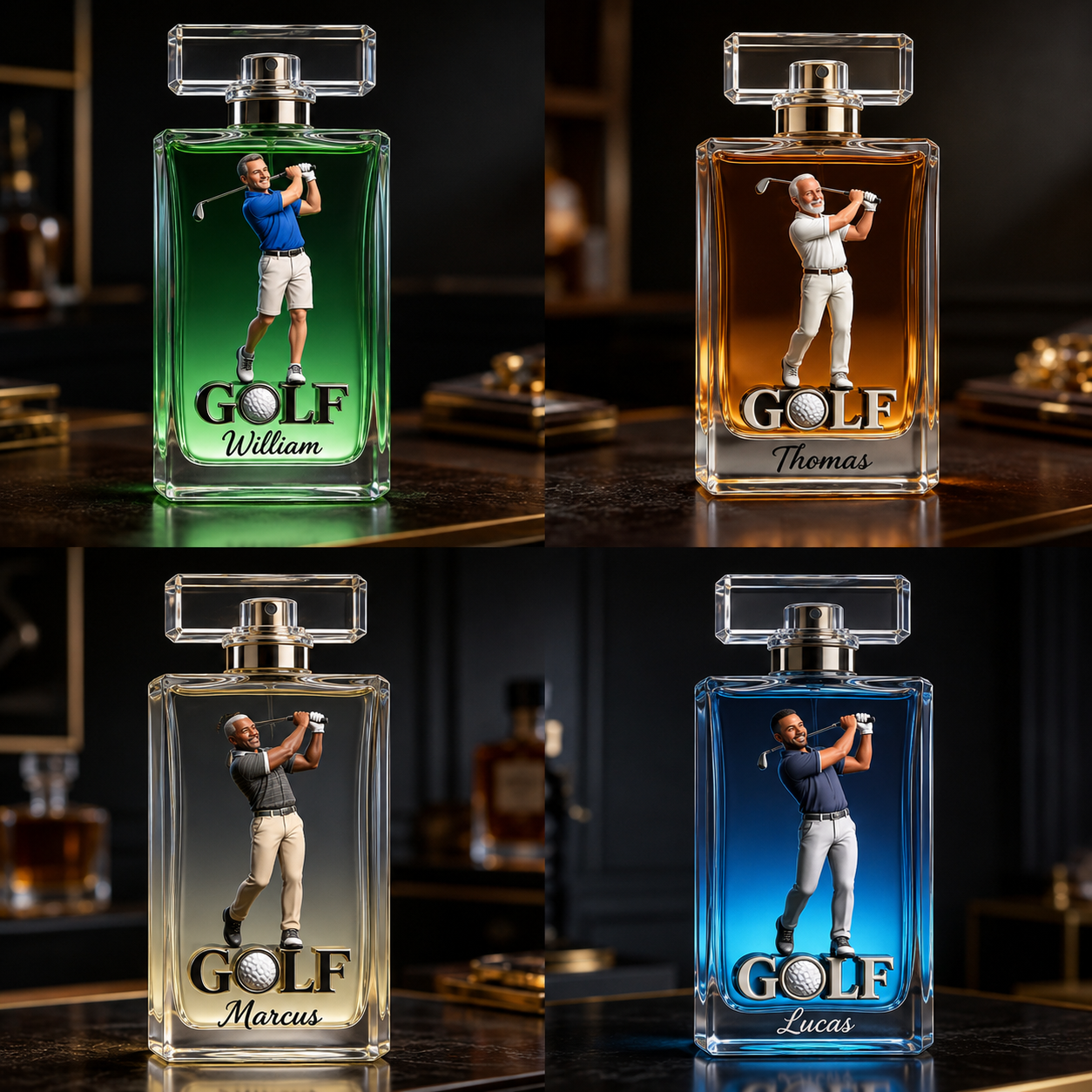 Luxury Gift For Man - Personalized Golf Refillable Perfume Bottle