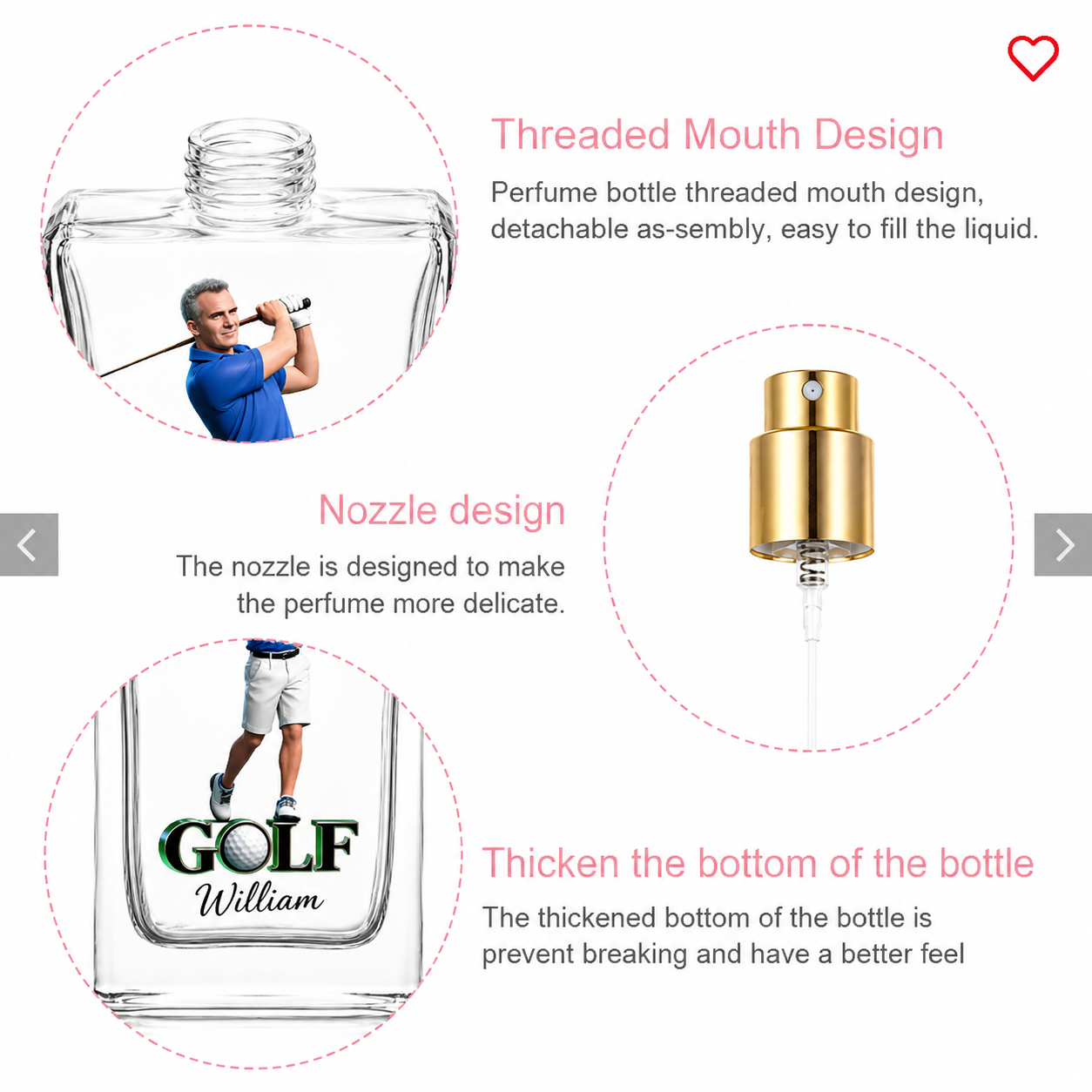 Luxury Gift For Man - Personalized Golf Refillable Perfume Bottle