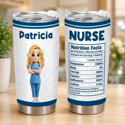 Personalized Nurse Skinny Tumbler Mockup – Hospital Inspired Product Photography