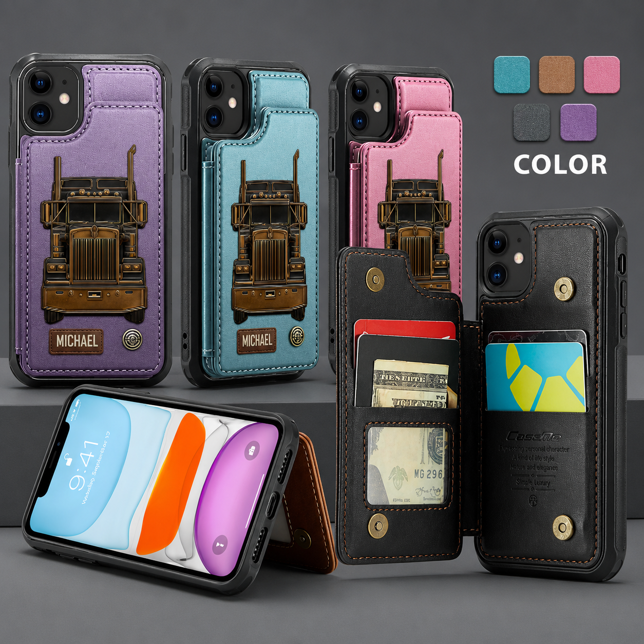Truck Driver - Personalized Trucker Wallet Phone Case