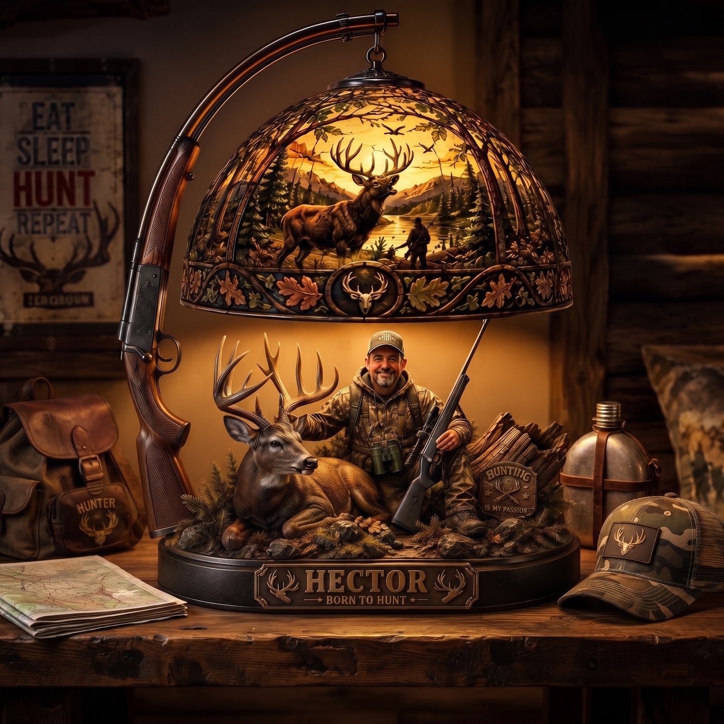 Custom Any Photo Love Hunting - Personalized Hunting Acrylic LED Night Light