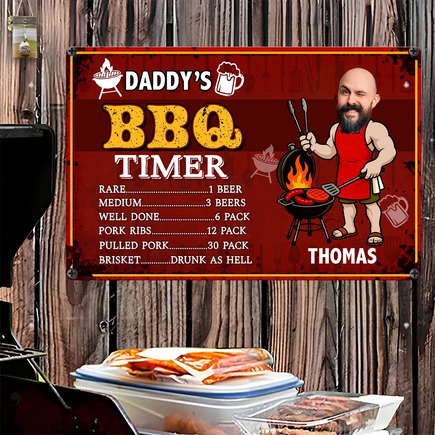 Dad BBQ Grill - Funny Father's Day Gift - Personalized Metal Sign