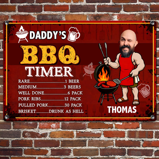 Dad BBQ Grill - Funny Father's Day Gift - Personalized Metal Sign