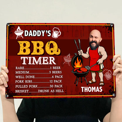 Dad BBQ Grill - Funny Father's Day Gift - Personalized Metal Sign