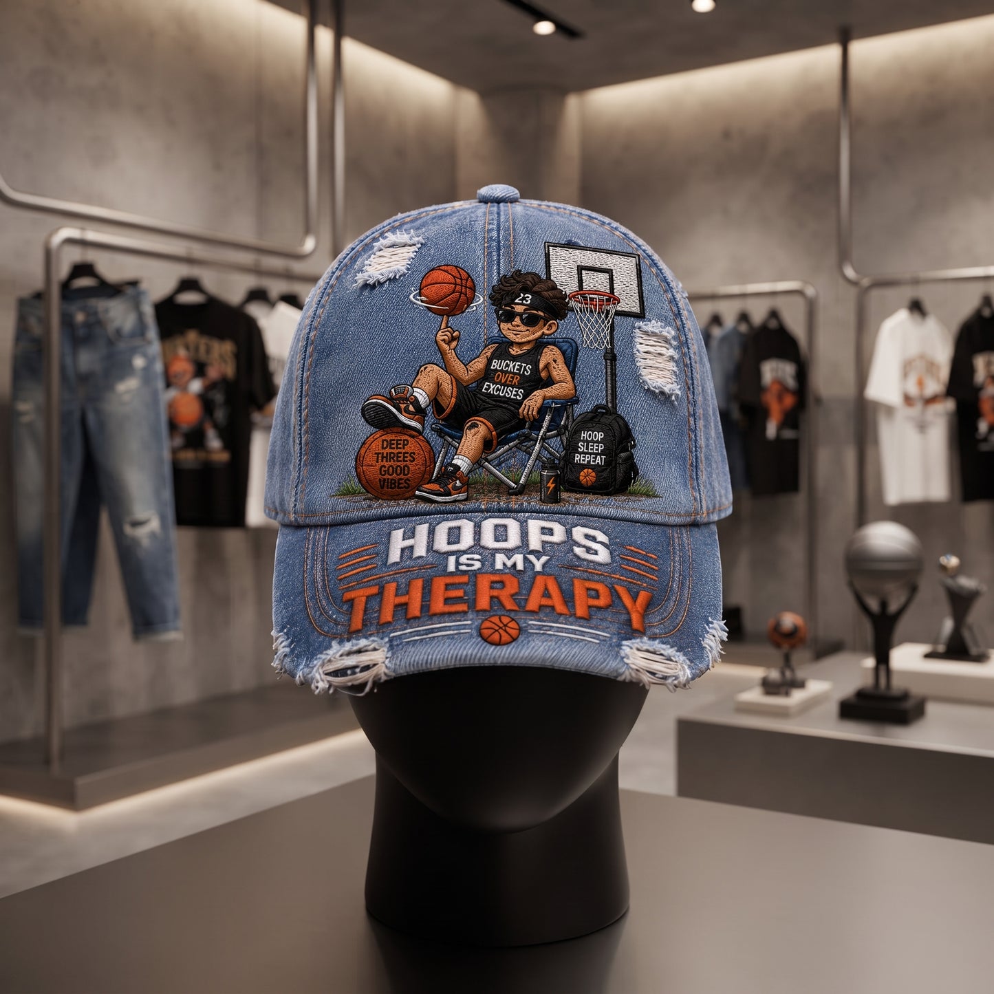 Personalized Basketball Therapy Classic Cap – Funny Custom Hoops Lover Hat