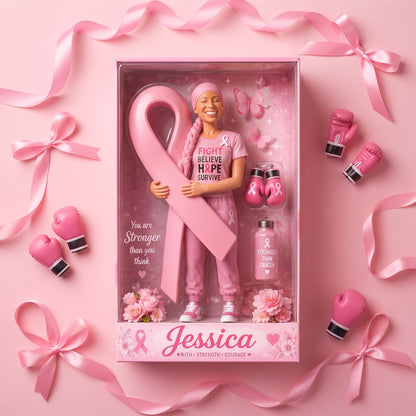 Pink Fighter - Personalized Breast Cancer Awareness Custom Shaped Acrylic Plaque