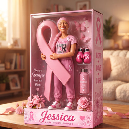 Pink Fighter - Personalized Breast Cancer Awareness Custom Shaped Acrylic Plaque