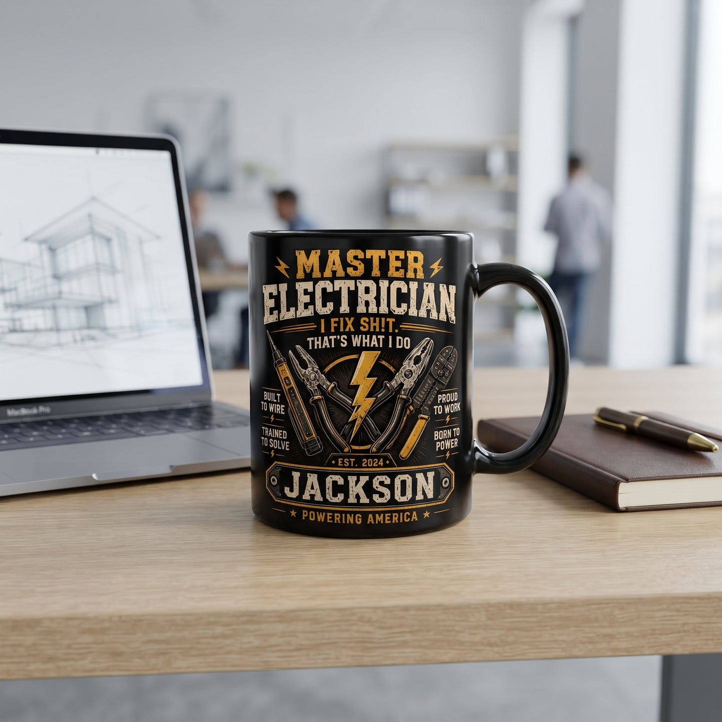 Personalized Master Electrician Mug – I Fix Sh!T That's What I Do – Custom Name Coffee Mug Gift for Electrician