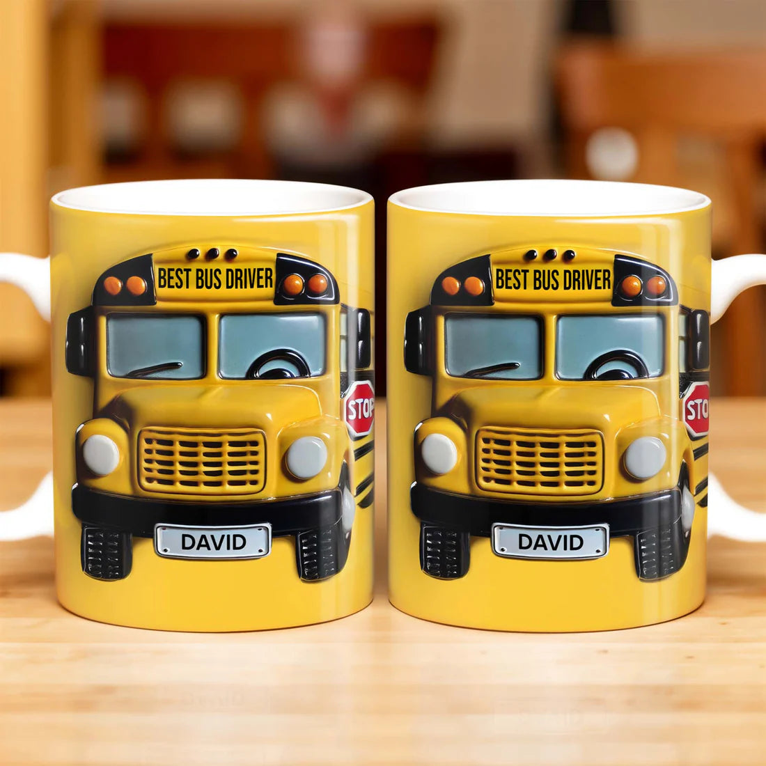 Best Bus Driver, School Bus And Stop Sign, Personalized Custom Coffee Mug, Gift For Bus Drivers