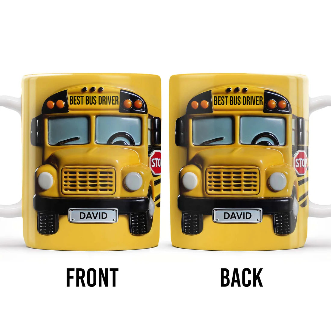 Best Bus Driver, School Bus And Stop Sign, Personalized Custom Coffee Mug, Gift For Bus Drivers