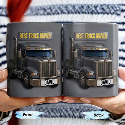 Best Truck Driver, Featuring A Classic Truck, Personalized Custom Coffee Mug, Gift For Truck Enthusiasts