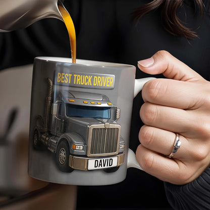 Best Truck Driver, Featuring A Classic Truck, Personalized Custom Coffee Mug, Gift For Truck Enthusiasts
