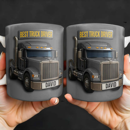 Best Truck Driver, Featuring A Classic Truck, Personalized Custom Coffee Mug, Gift For Truck Enthusiasts