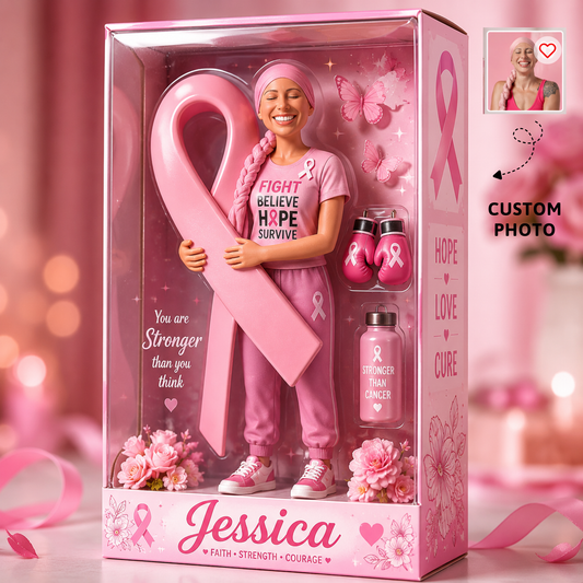 Pink Fighter - Personalized Breast Cancer Awareness Custom Shaped Acrylic Plaque