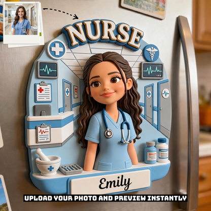 Personalized Nurse Fridge Magnet With Custom Name - Thoughtful Gift For Nurses