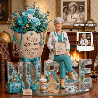 Happy Retirement Best Nurse Ever - Personalized Nurse Retirement Custom Shaped Acrylic Plaque