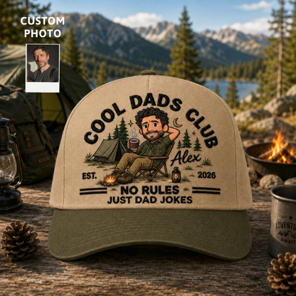 Personalized Camping Dad Classic Cap – Custom Photo Outdoor Snapback Hat