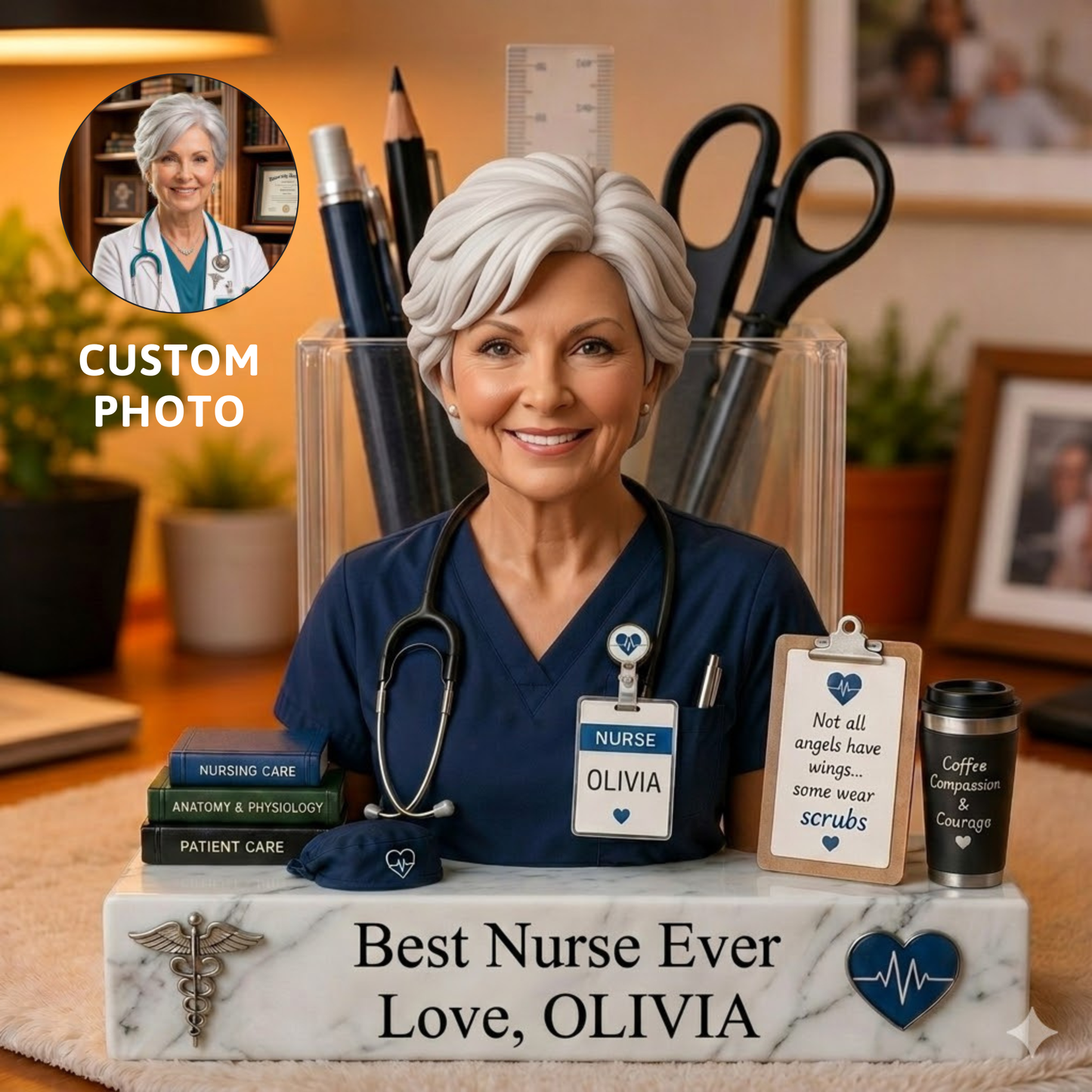 Personalized Best Nurse Ever Acrylic Pot – Custom Nurse Appreciation Gift