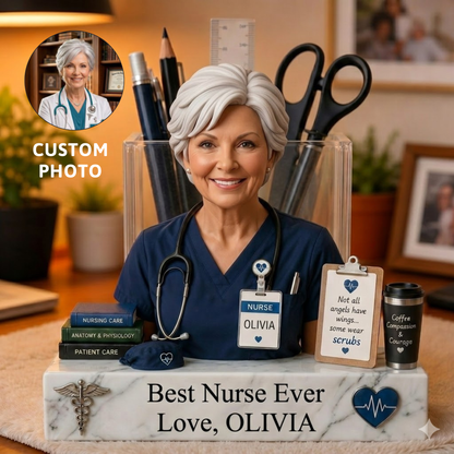 Personalized Best Nurse Ever Acrylic Pot – Custom Nurse Appreciation Gift