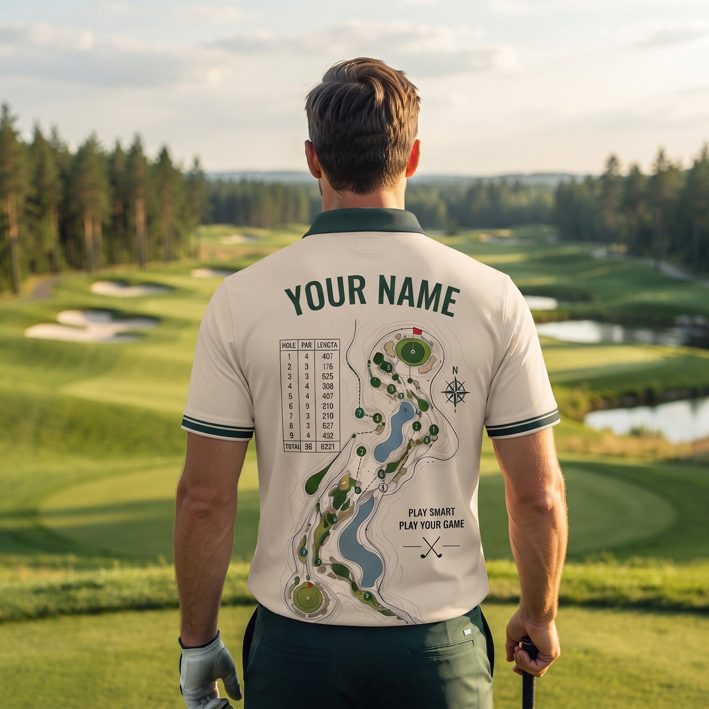 Personalized Golf Course Layout Polo Shirt – Designed for Golf Enthusiasts