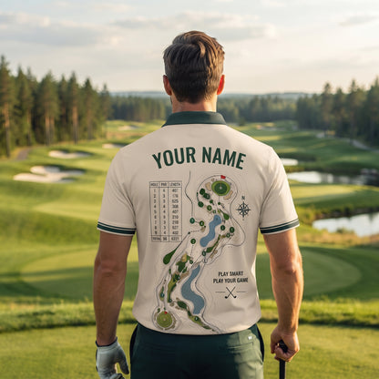 Personalized Golf Course Layout Polo Shirt – Designed for Golf Enthusiasts