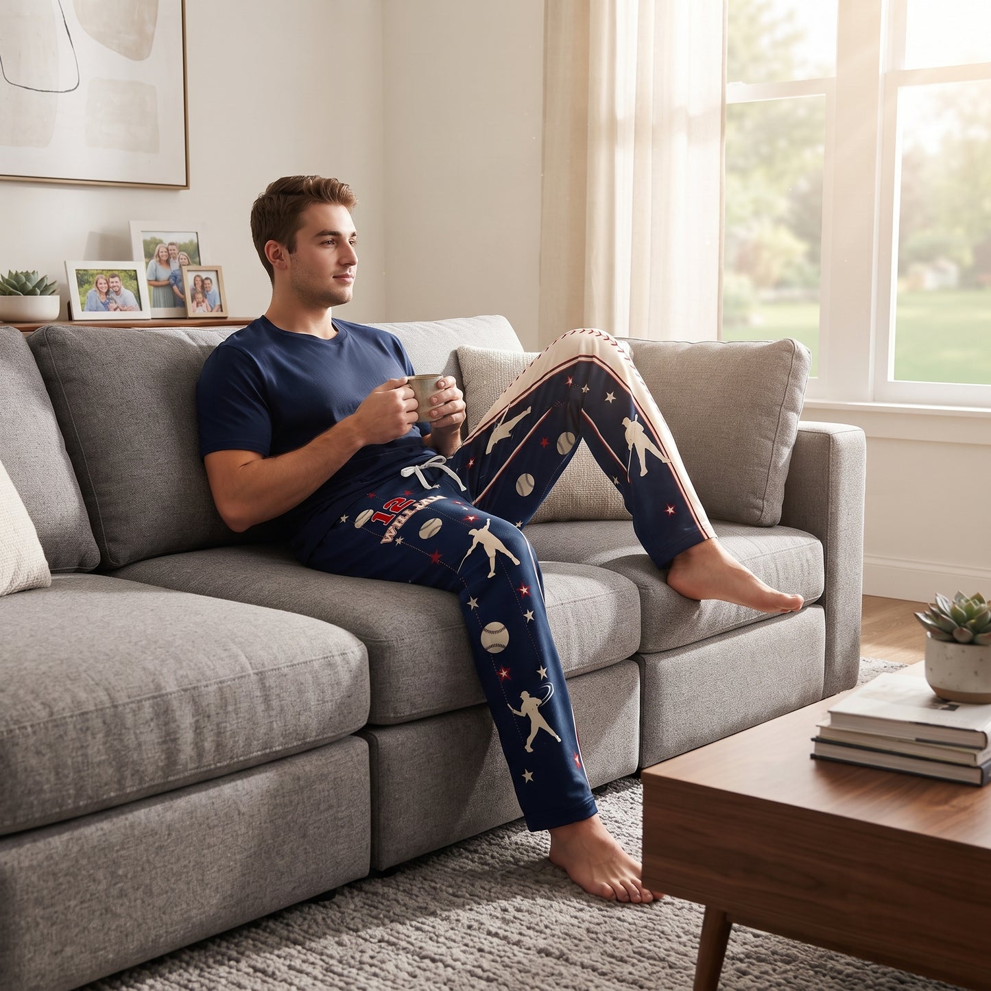 Custom Name & Number For Baseball, Softball, Soccer, Football, Basketball, Hockey Lover - Personalized Lounge Pants