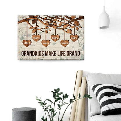 Grandkids Make Life Grand - Personalized Poster/Wrapped Canvas