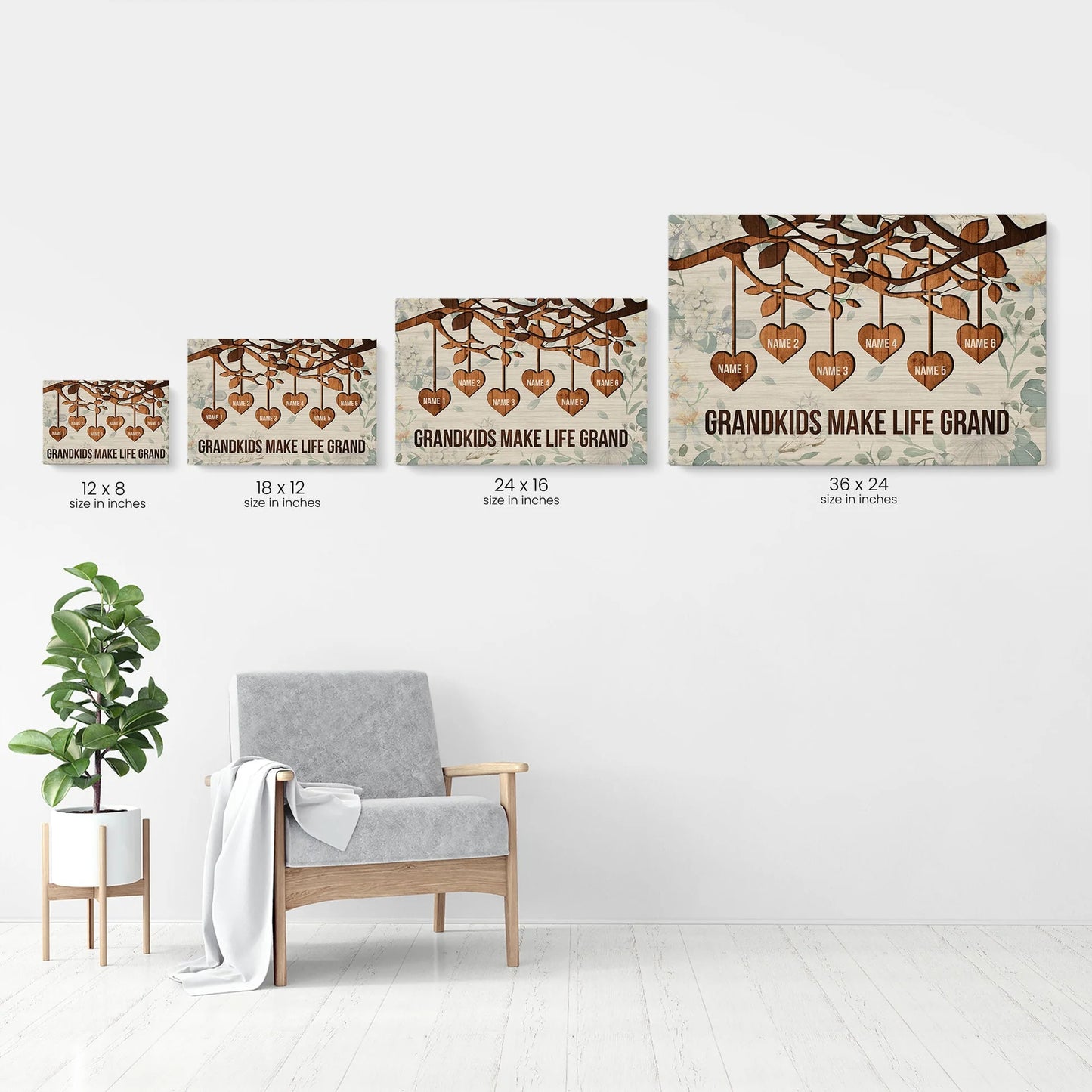 Grandkids Make Life Grand - Personalized Poster/Wrapped Canvas