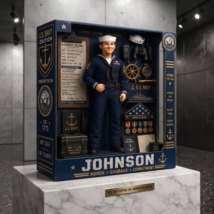 Personalized Military Branch Acrylic Display Box – Custom Photo U.S. Army, Navy, Marine Corps, Air Force, Space Force & Coast Guard Keepsake Gift