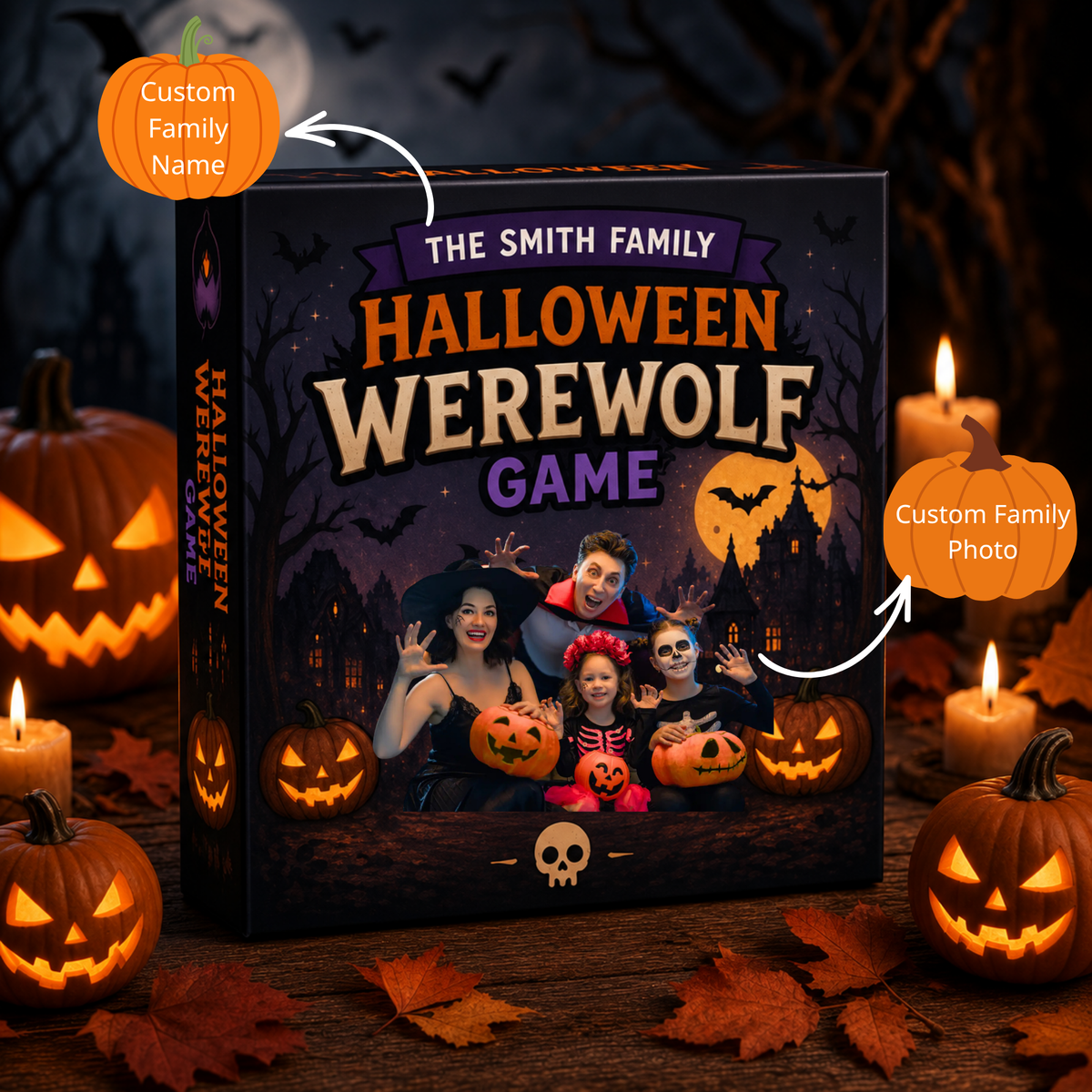 Personalized Halloween Werewolf Card Game, Custom Family Party Game, Halloween Party Cards, Spooky Game Night, Halloween Gift for Kids & Adults