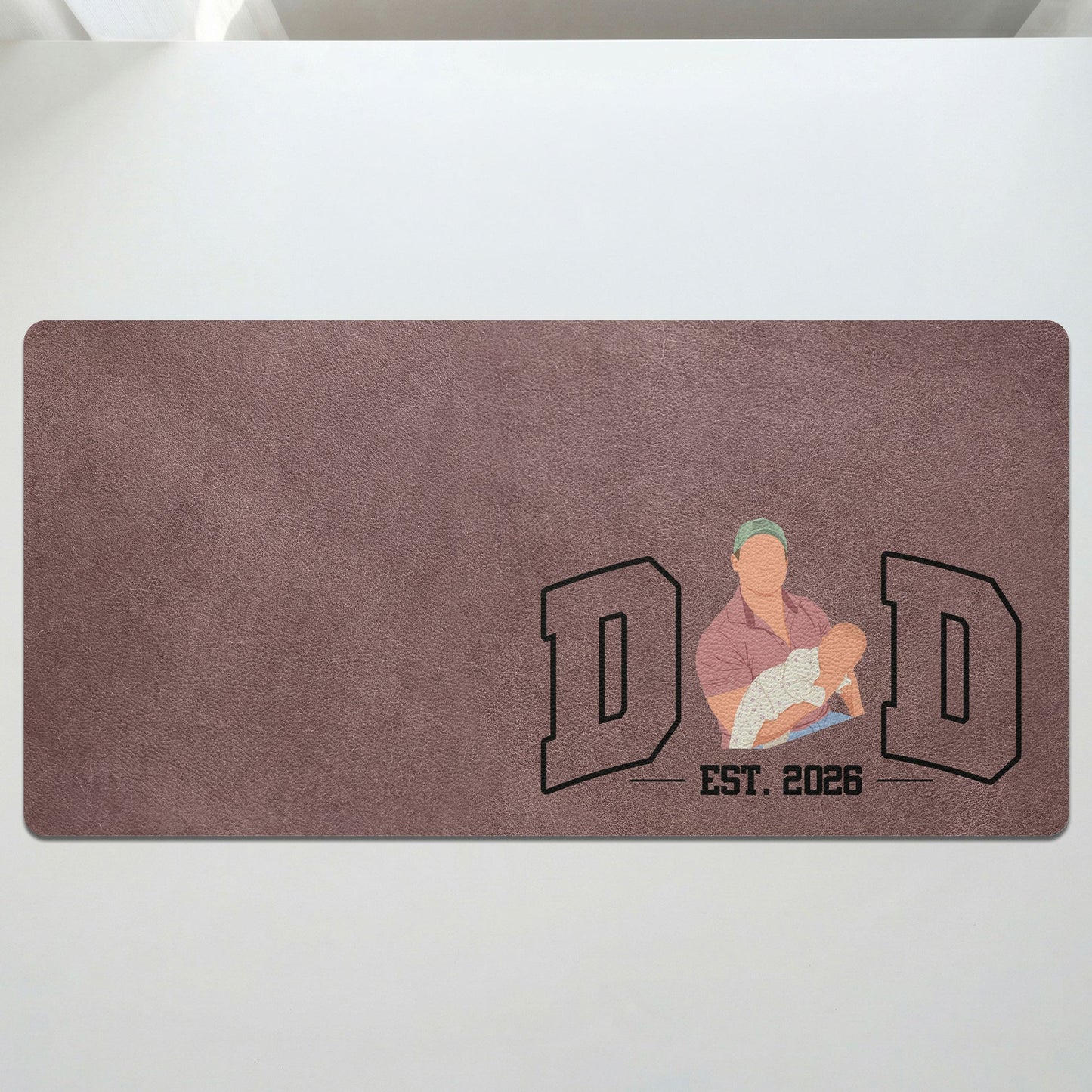 New Dad, Mom - Custom Faceless Photo Illustration Art - Personalized Desk Mat