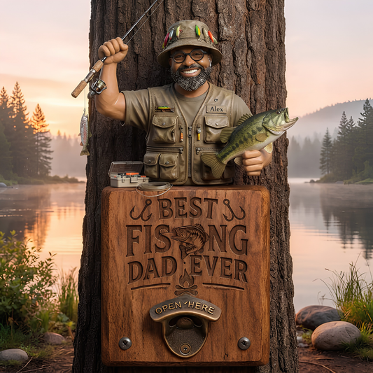 Best Fishing Dad Ever- Personalized Fishing Dad Wall Bottle Opener