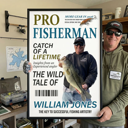 Pro Fisherman More Gear Newspaper Style - Personalized Poster