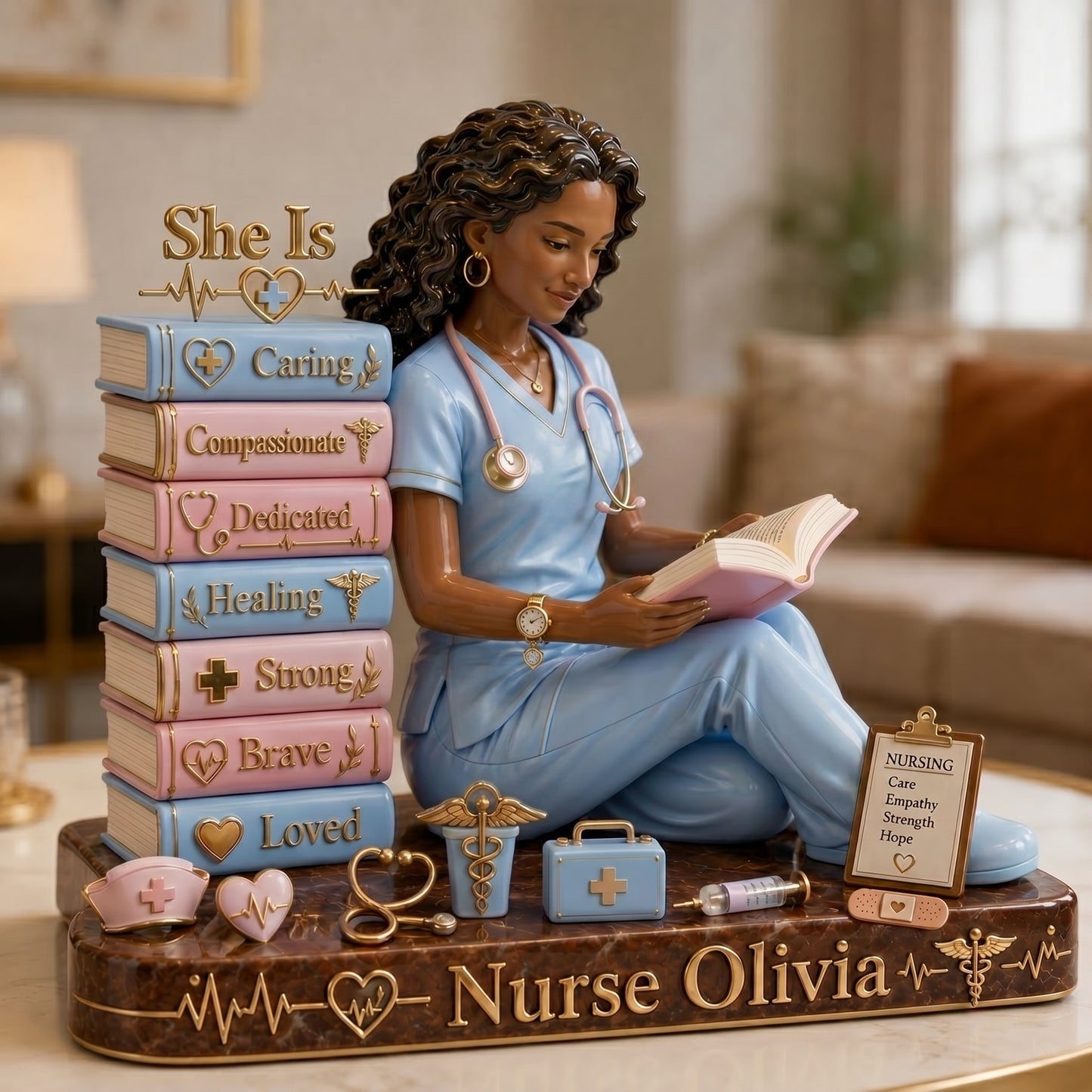 Personalized Nurse Acrylic Plaque – Custom Name Nurse Appreciation Gift, Inspirational Nursing Desk Decor