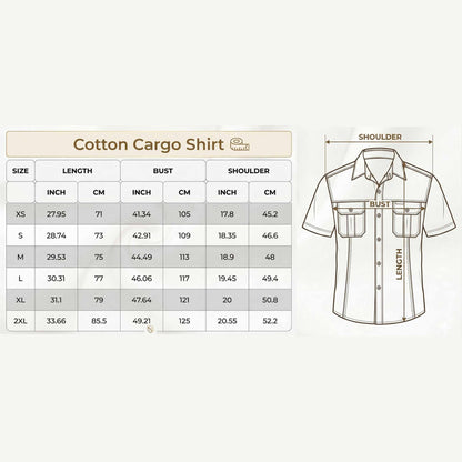 Custom US Military Branch & Unit Cotton Cargo Shirt – Personalized Veteran Name