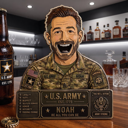 Personalized U.S. Army Bottle Opener – Custom Photo Military Stainless Steel Beer Opener Gift for Soldiers, Veterans & Army Supporters
