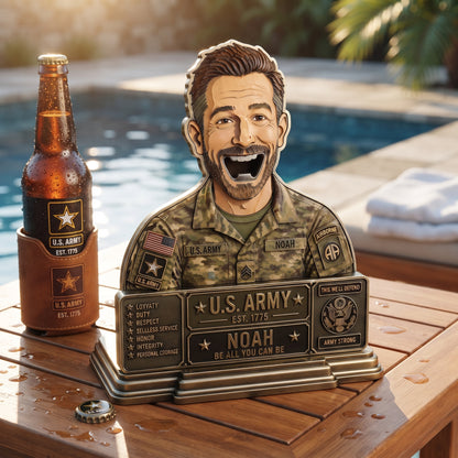 Personalized U.S. Army Bottle Opener – Custom Photo Military Stainless Steel Beer Opener Gift for Soldiers, Veterans & Army Supporters