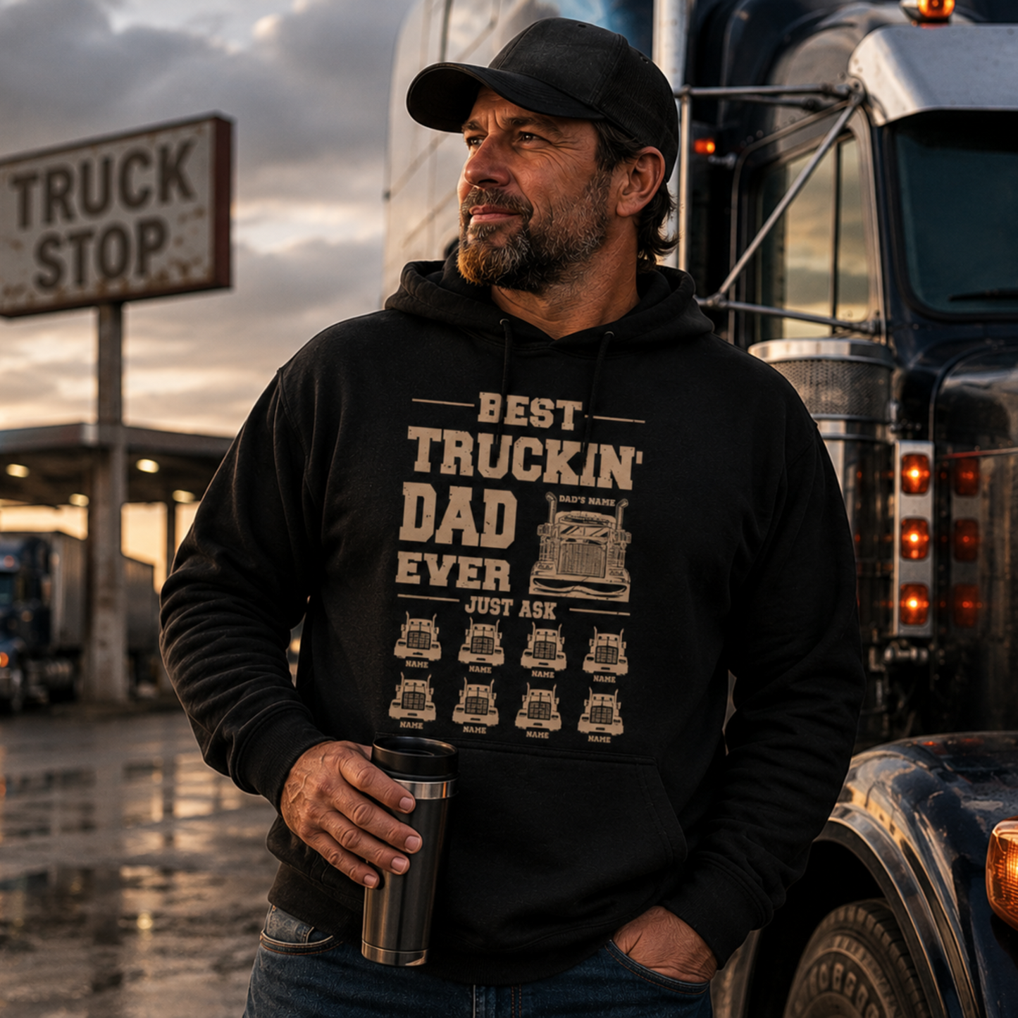Best Truckin' Dad Ever Just Ask - Personalized Shirt