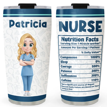Personalized Nurse Skinny Tumbler Mockup – Hospital Inspired Product Photography