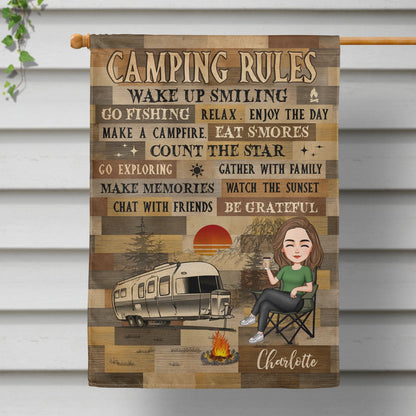 This Is My Camping Rules - Personalized Flag