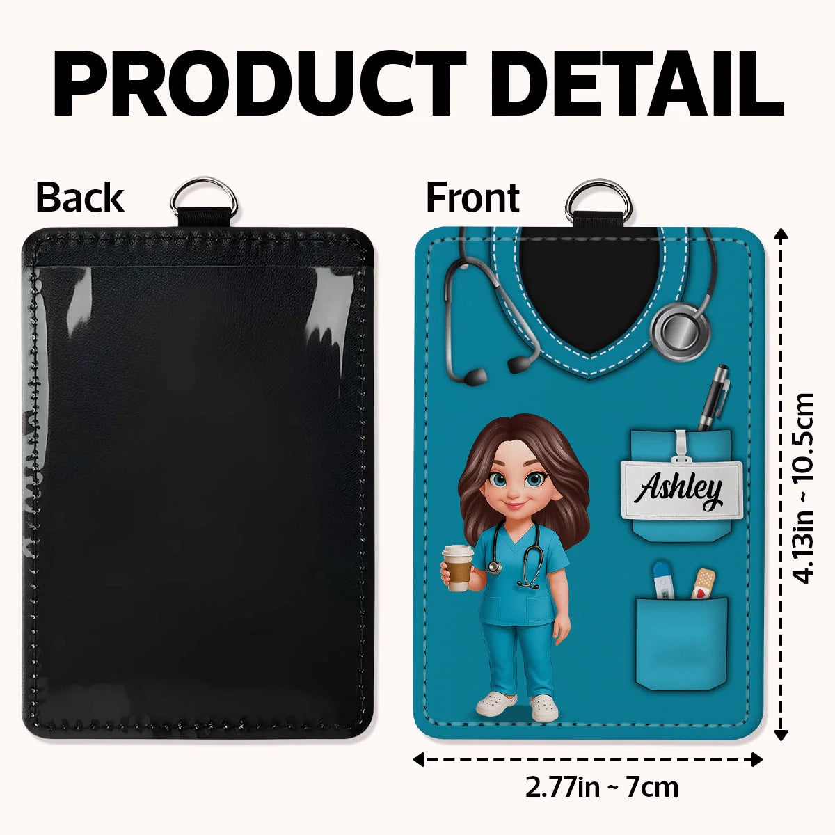 Nurse Uniform - Personalized ID Badge Holder - Gift For Nurse