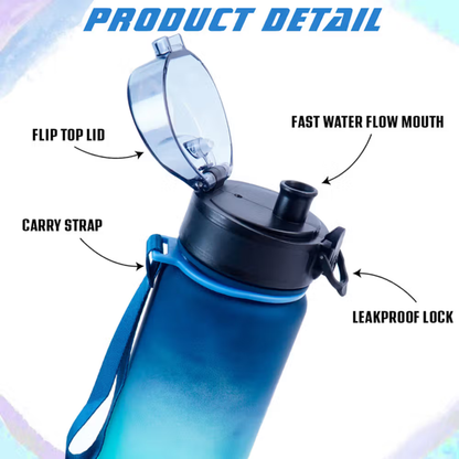 Personalized Cartoon Golf Character Name Gradient Sports Water Bottle with Flip Top Lid and Strap Birthday Gift for Golf Lovers