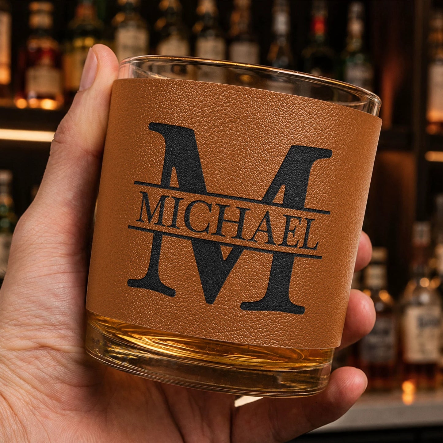 Vintage Monogram - Personalized Whiskey Gla