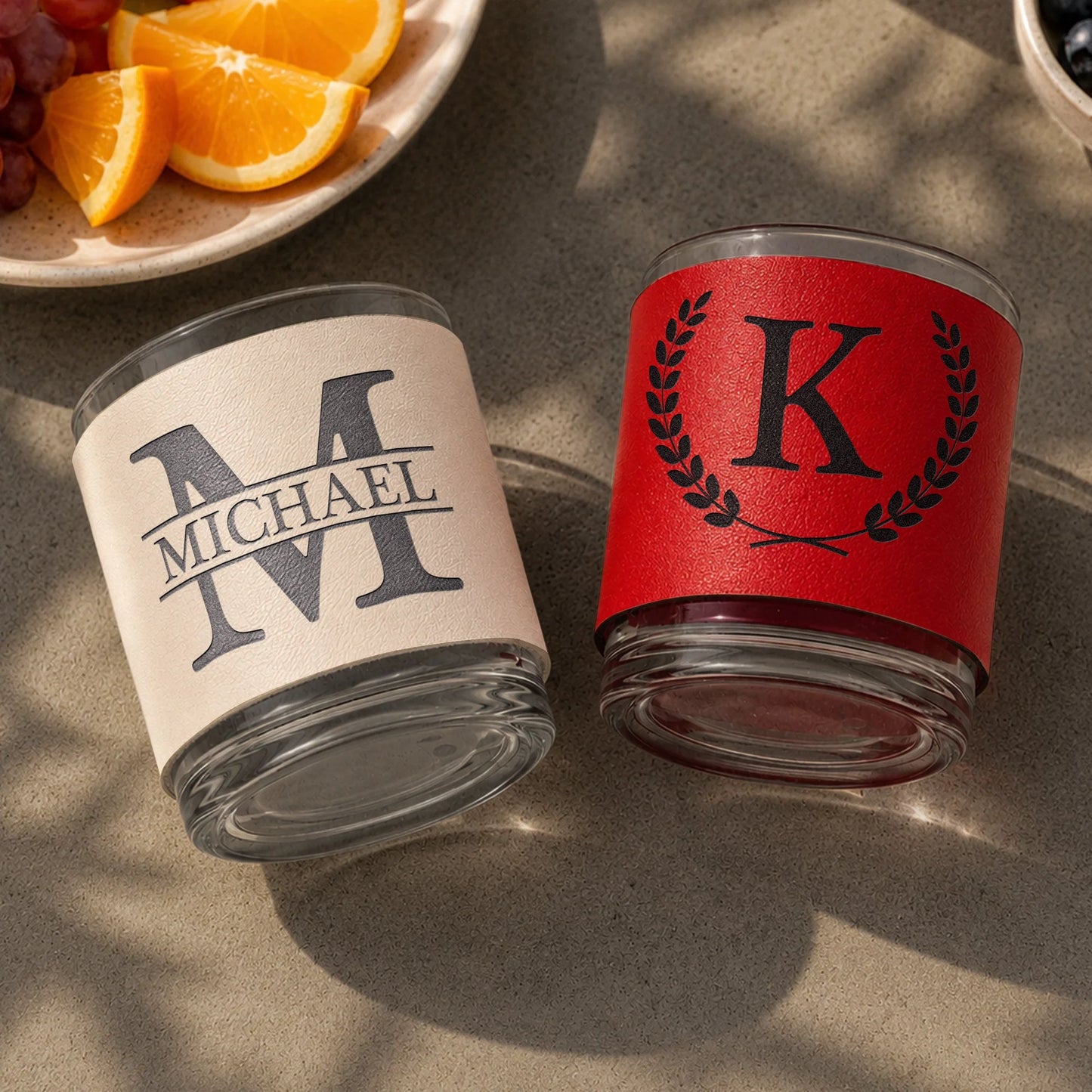 Vintage Monogram - Personalized Whiskey Gla