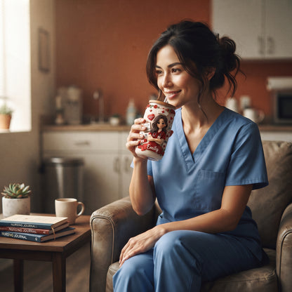Personalized Nurse Photo Glass Can with Lid & Straw – Custom Photo Style Gift for Nurse, RN, CNA, Healthcare Worker