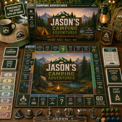 Premium Camping Collector’s Edition Board Game, Outdoor Adventure Strategy Game, Family Game for Camping Lovers & Game Night